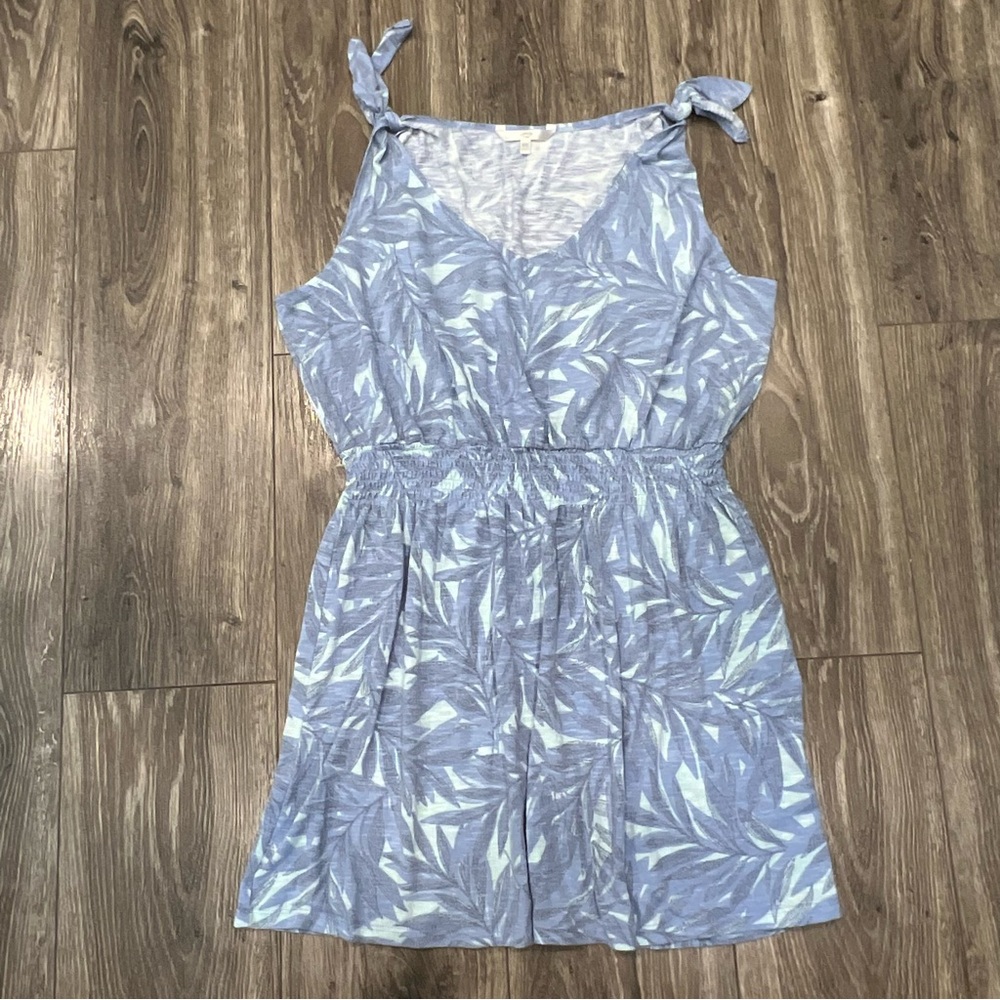 🍀 3/$30 Hawaiian Tropic Palm Tree Textured Tie Top Swim Cover Up Dress
